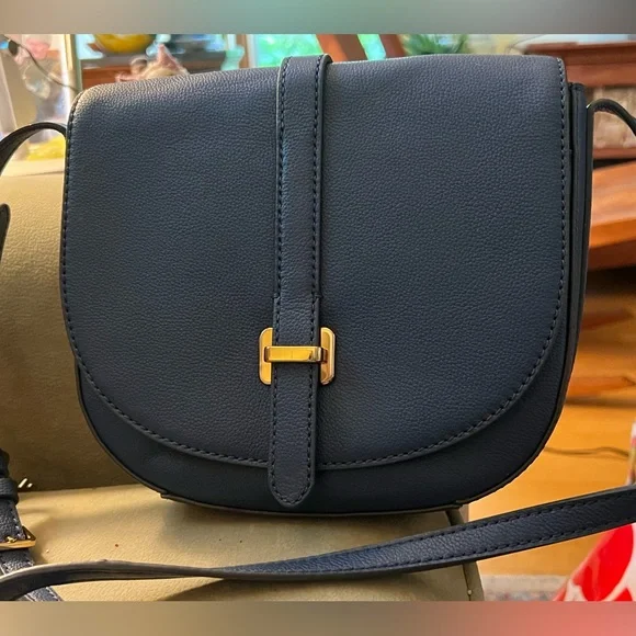 Fossil Emery blue pebble leather NWOT crossbody - Picture 1 of 7